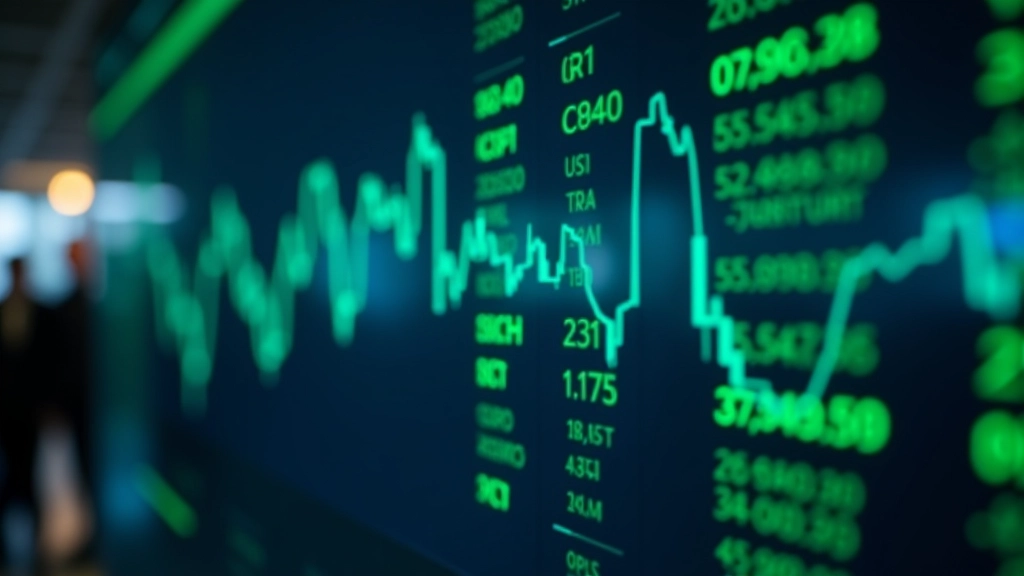 Digitální displej s výsledky finančních aukcí státních dluhopisů