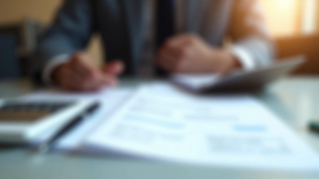 Dluhopisy a cenné papíry s kalkulačkou a perem na pracovním stole