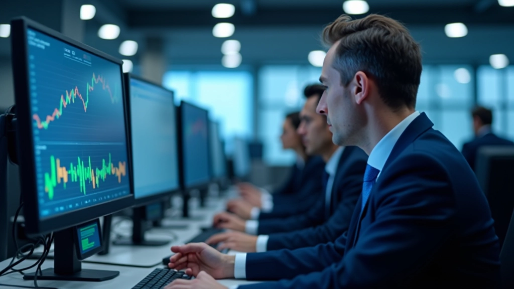 Obchodní sálky se zástupci finančních institucí obchodujícími státní dluhopisy